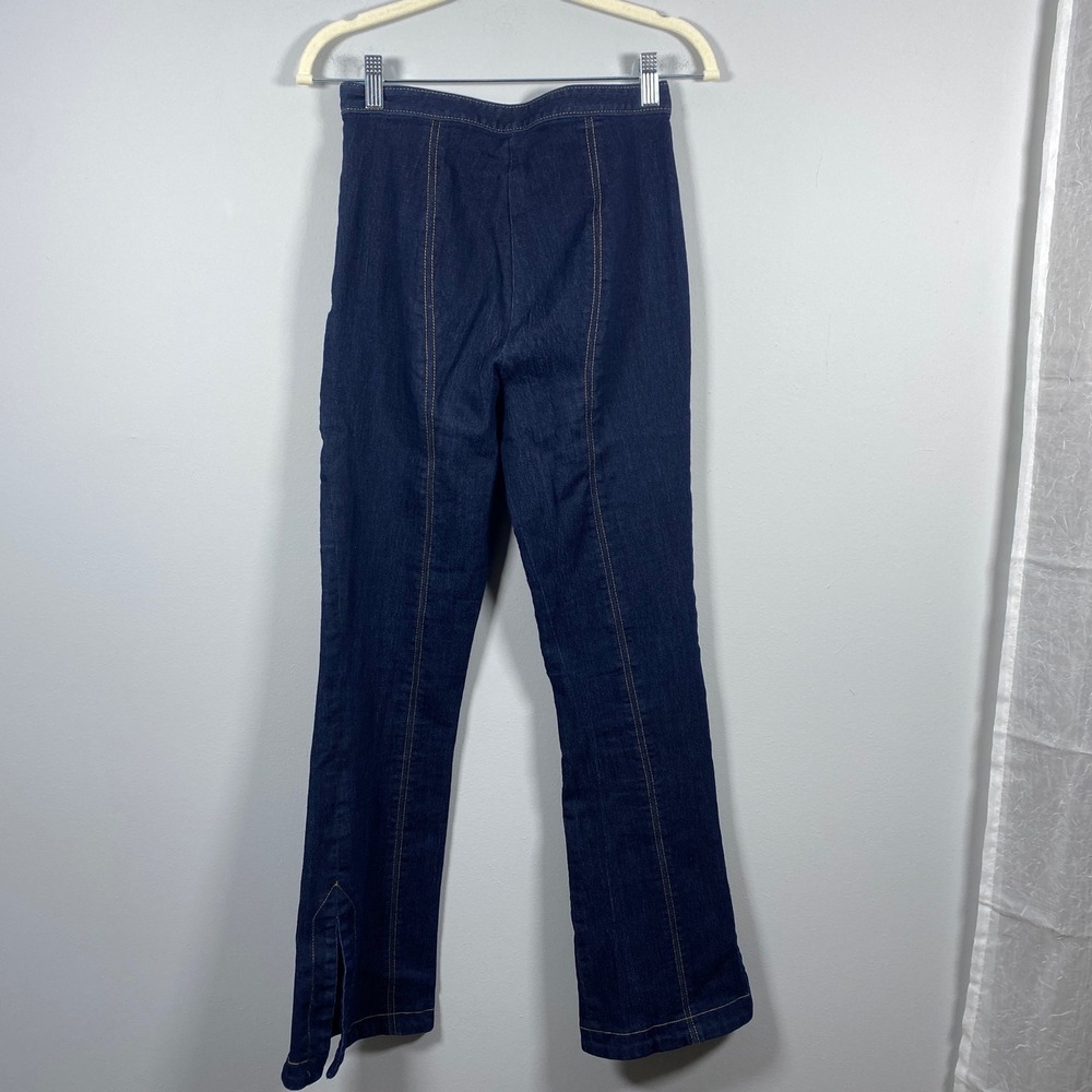 Cinq a Sept Denim Pants‎ Women's 2 Indigo Blue High Rise Side Split Flare Jeans - Picture 3 of 8